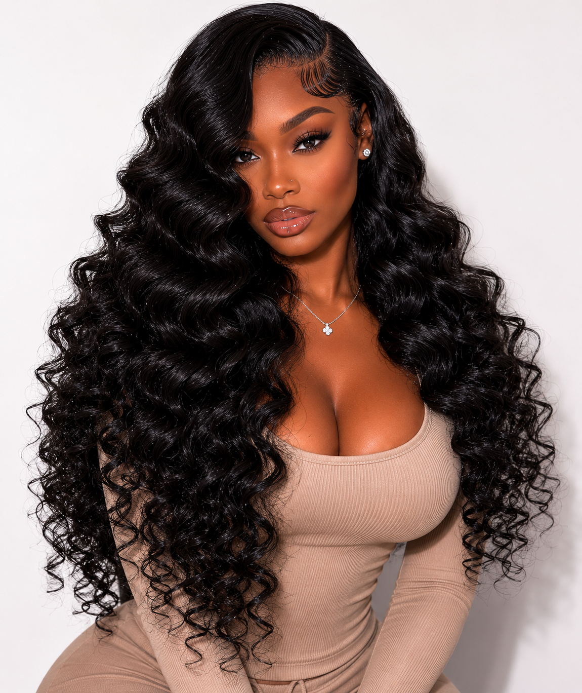 Premium Deep Wave HD Lace Front Wig – 250% Density