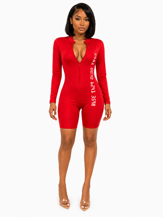 Pressure Applied Romper-Red