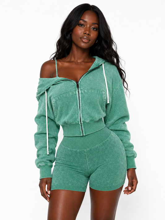 Off Duty Shorts Set-Green