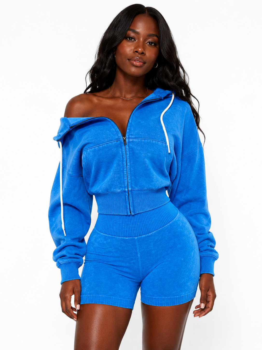 Off Duty Shorts Set-Blue