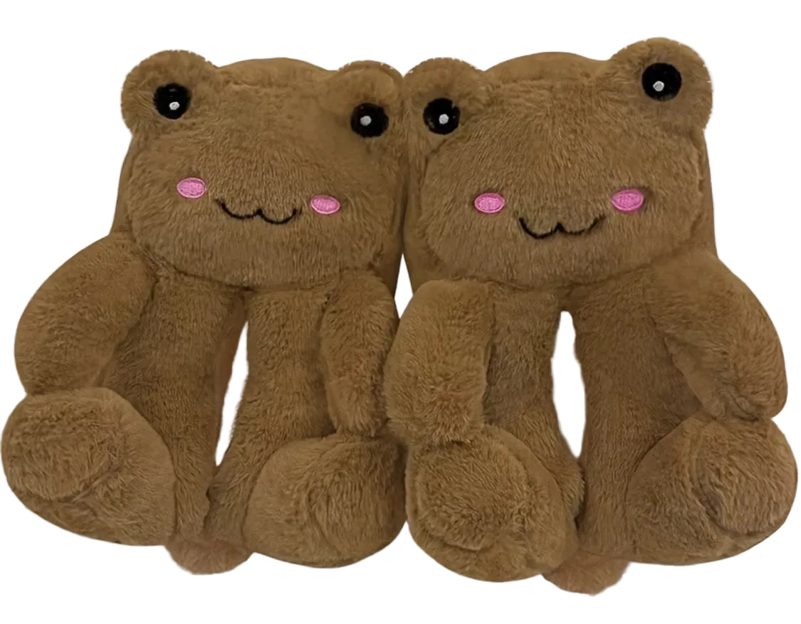 Froggy Cuddle Slippers-Brown